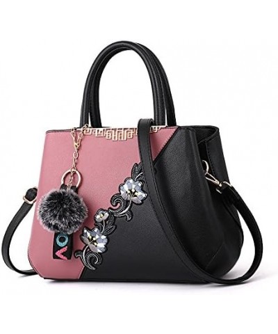 Women's Flower Large Capacity Single Shoulder Crossbody Bag Contrast Color Zipper Compartment Satchel Handbags Pink 2 $21.82 ...