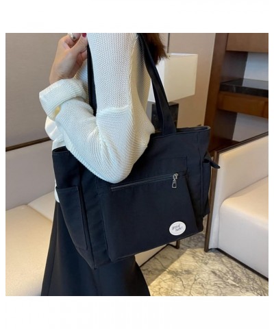 Large Capacity Canvas Bag Women And Men New Simple Fashion Tote Bag College Student Handbags for Women Shoulder Black $18.38 ...