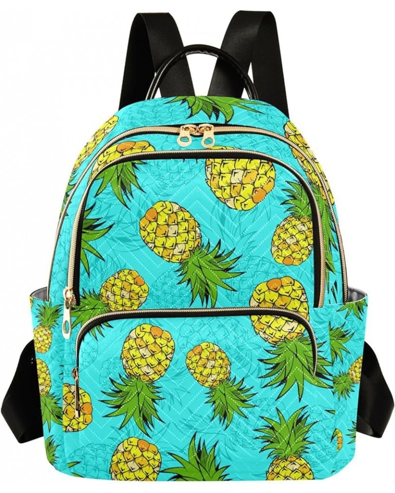 Pineapple Pattern Backpack for Women Shoulder Bag Lightweight Mini Backpack Casual Daypack for Travel Mini(10.23'' x 5.11'' x...