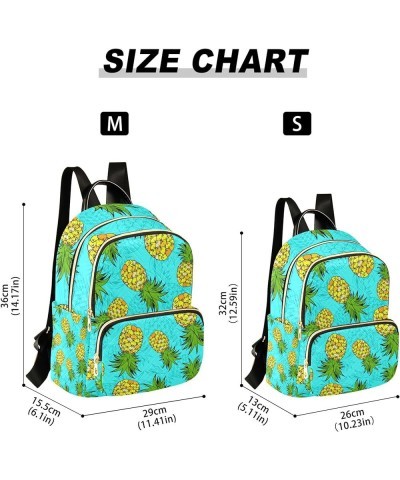 Pineapple Pattern Backpack for Women Shoulder Bag Lightweight Mini Backpack Casual Daypack for Travel Mini(10.23'' x 5.11'' x...