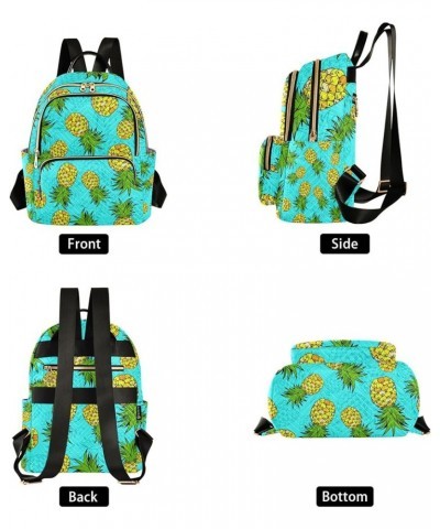 Pineapple Pattern Backpack for Women Shoulder Bag Lightweight Mini Backpack Casual Daypack for Travel Mini(10.23'' x 5.11'' x...