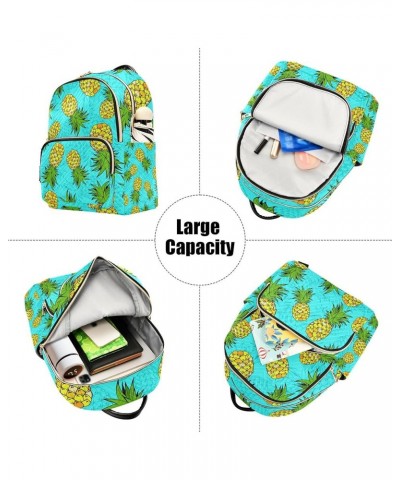 Pineapple Pattern Backpack for Women Shoulder Bag Lightweight Mini Backpack Casual Daypack for Travel Mini(10.23'' x 5.11'' x...