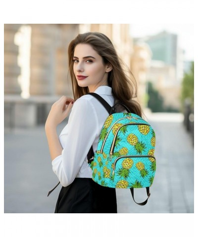 Pineapple Pattern Backpack for Women Shoulder Bag Lightweight Mini Backpack Casual Daypack for Travel Mini(10.23'' x 5.11'' x...