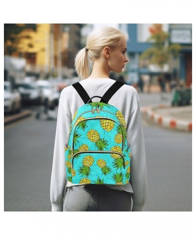 Pineapple Pattern Backpack for Women Shoulder Bag Lightweight Mini Backpack Casual Daypack for Travel Mini(10.23'' x 5.11'' x...