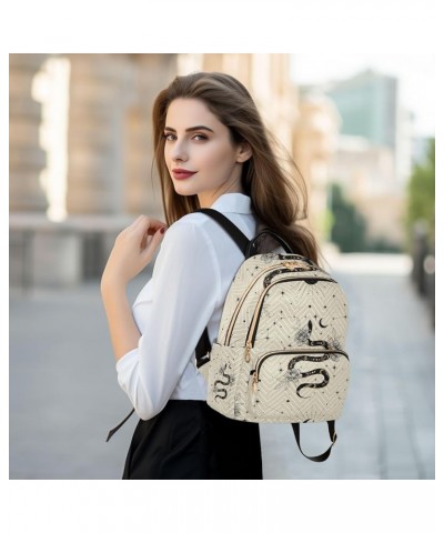 Small Backpack for Women Travel Bag Snakes Flowers Moon Star Daypack Purse Fashion Shoulder Bag Rucksack Medium B191 $14.29 B...