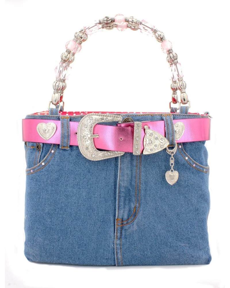 Jean Purse w/Belt Buckle - BG-BJ119MPK Pink $29.16 Handbags