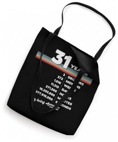 31st Birthday Vintage 31 Years Old Retro 372 Months Weeks Tote Bag $10.28 Totes