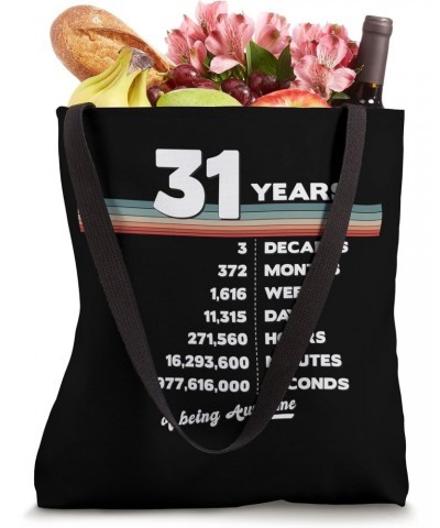 31st Birthday Vintage 31 Years Old Retro 372 Months Weeks Tote Bag $10.28 Totes