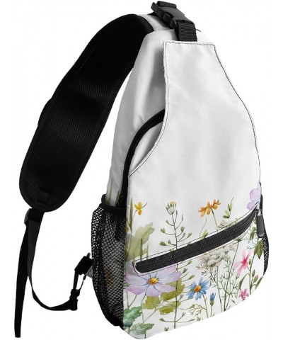 Sling Bag Crossbody Bag for Women Men Spring Flower Field Waterproof Hiking Backpack Lightweight Chest Shoulder Bag Daypack f...