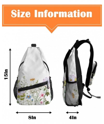 Sling Bag Crossbody Bag for Women Men Spring Flower Field Waterproof Hiking Backpack Lightweight Chest Shoulder Bag Daypack f...