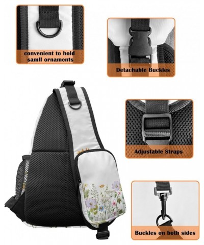 Sling Bag Crossbody Bag for Women Men Spring Flower Field Waterproof Hiking Backpack Lightweight Chest Shoulder Bag Daypack f...