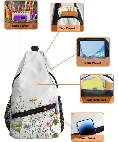 Sling Bag Crossbody Bag for Women Men Spring Flower Field Waterproof Hiking Backpack Lightweight Chest Shoulder Bag Daypack f...