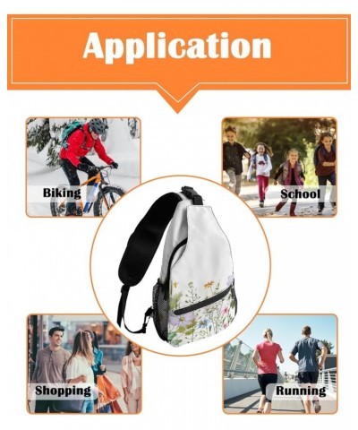 Sling Bag Crossbody Bag for Women Men Spring Flower Field Waterproof Hiking Backpack Lightweight Chest Shoulder Bag Daypack f...