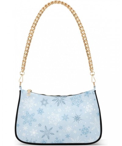 Christmas Shiny Snowflakes Blue Shoulder Bag for Women Hobo Bags Small Chain Shoulder Bags Clutch Handbag Tote Crossbody Bag ...