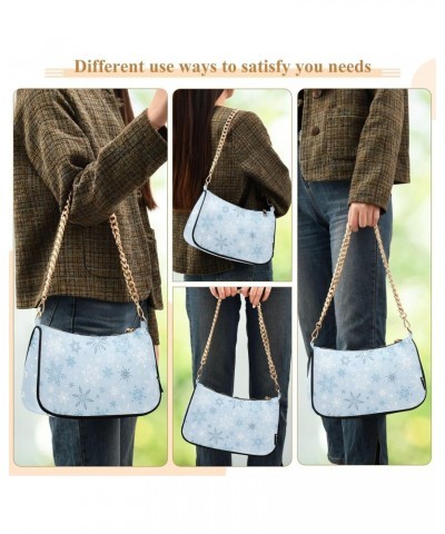 Christmas Shiny Snowflakes Blue Shoulder Bag for Women Hobo Bags Small Chain Shoulder Bags Clutch Handbag Tote Crossbody Bag ...