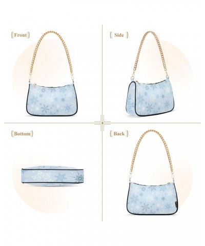 Christmas Shiny Snowflakes Blue Shoulder Bag for Women Hobo Bags Small Chain Shoulder Bags Clutch Handbag Tote Crossbody Bag ...