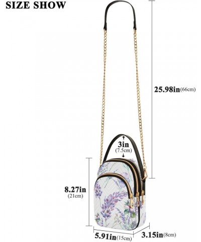 Watercolor Lavender Crossbody Bags for Women Small Shoulder with Detachable Straps, Trendy Cell Phone Purse Shoulder Handbags...