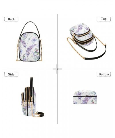 Watercolor Lavender Crossbody Bags for Women Small Shoulder with Detachable Straps, Trendy Cell Phone Purse Shoulder Handbags...