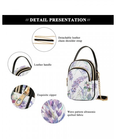 Watercolor Lavender Crossbody Bags for Women Small Shoulder with Detachable Straps, Trendy Cell Phone Purse Shoulder Handbags...