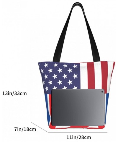 America North Korea Friendship Flag Women'S Casual One Shoulder Carry Shopping Bag Large Capacity Working Storage Handbag $21...