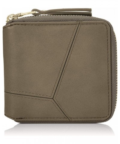 Women's Round Zipper Bifold Compact Wallet Without Coin Purse Gray / $17.86 Wallets