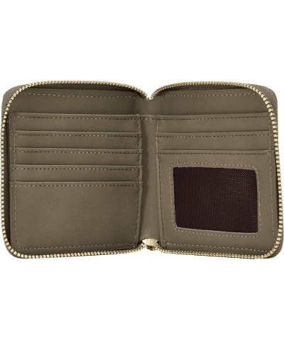 Women's Round Zipper Bifold Compact Wallet Without Coin Purse Gray / $17.86 Wallets