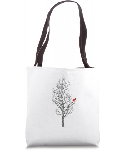 Winter Tree w/ Cardinal Bird Holiday Christmas Tote Bag $11.25 Totes