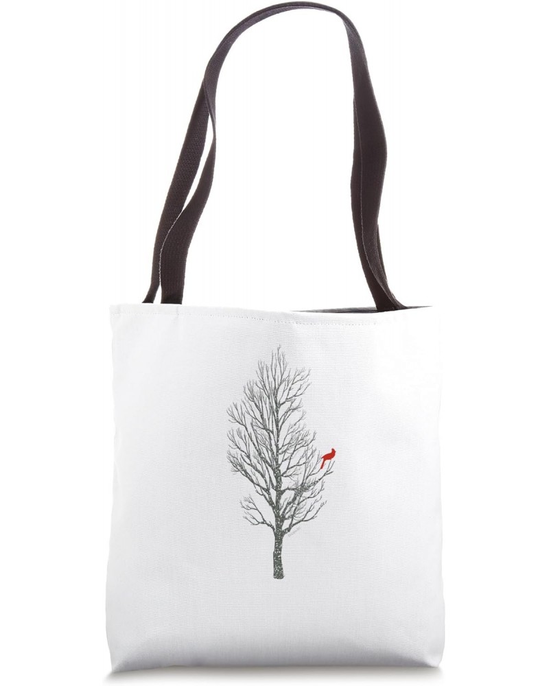 Winter Tree w/ Cardinal Bird Holiday Christmas Tote Bag $11.25 Totes