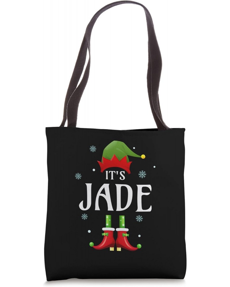 It's Jade Elf Funny Personalized Name Christmas Jade Xmas Tote Bag $11.89 Totes