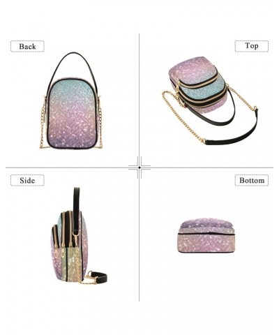 Cute Strawberry Flower Crossbody Bags for Women Travel Chain Crossbody Bag Light Glitter $10.74 Shoulder Bags