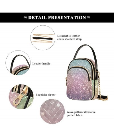 Cute Strawberry Flower Crossbody Bags for Women Travel Chain Crossbody Bag Light Glitter $10.74 Shoulder Bags