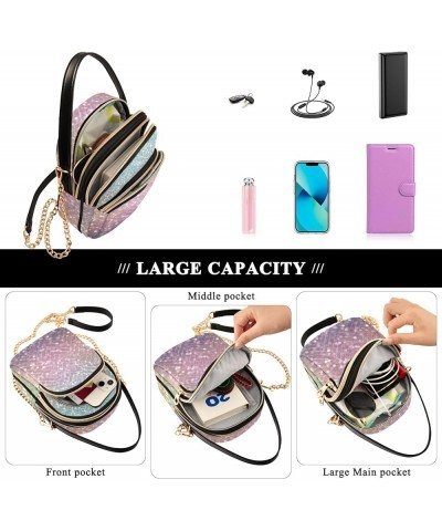 Cute Strawberry Flower Crossbody Bags for Women Travel Chain Crossbody Bag Light Glitter $10.74 Shoulder Bags