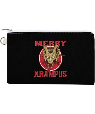 Merry Krampus Canvas Wallet Slim Wristlets Bag Credit Card Clutch Purses $11.82 Wallets