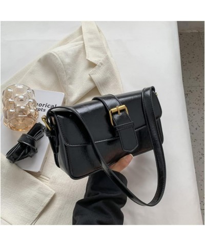 Retro Leather Crossbody Bags for Women Fashion Flap Shoulder Bag Casual Underarm Bag Ladies Purse and Handbag (Brown) Black $...