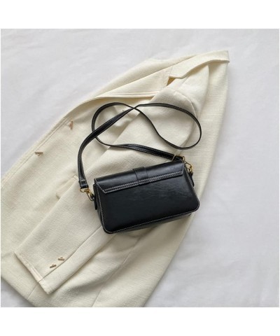 Retro Leather Crossbody Bags for Women Fashion Flap Shoulder Bag Casual Underarm Bag Ladies Purse and Handbag (Brown) Black $...