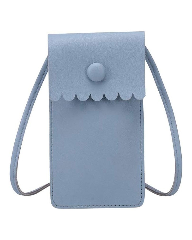 Fashion Women Solid Color Handbag Phone Bag Shoulder Bag Messenger Bag Cute Shoulder Bag (Blue, One Size) $6.70 Shoulder Bags