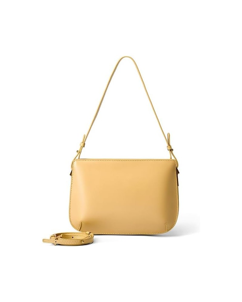 Leather Small Crossbody Bag for Women Purse Handbag Satchel Shoulder Bags Wristlet Clutch Yellow $33.75 Satchels