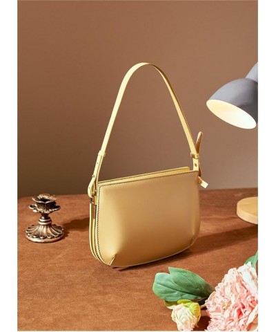 Leather Small Crossbody Bag for Women Purse Handbag Satchel Shoulder Bags Wristlet Clutch Yellow $33.75 Satchels