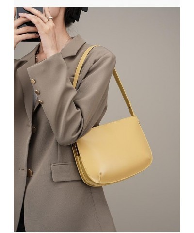 Leather Small Crossbody Bag for Women Purse Handbag Satchel Shoulder Bags Wristlet Clutch Yellow $33.75 Satchels