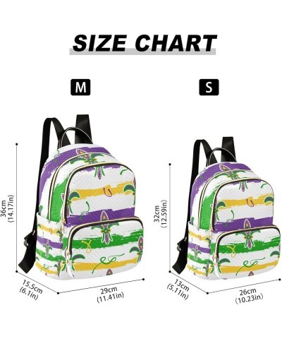 Mardi Gras Women Backpack Fleur De Lis Watercolor Anti-Theft Travel Backpack with Luggage Belt Durable Handbag Lady Purse Roo...