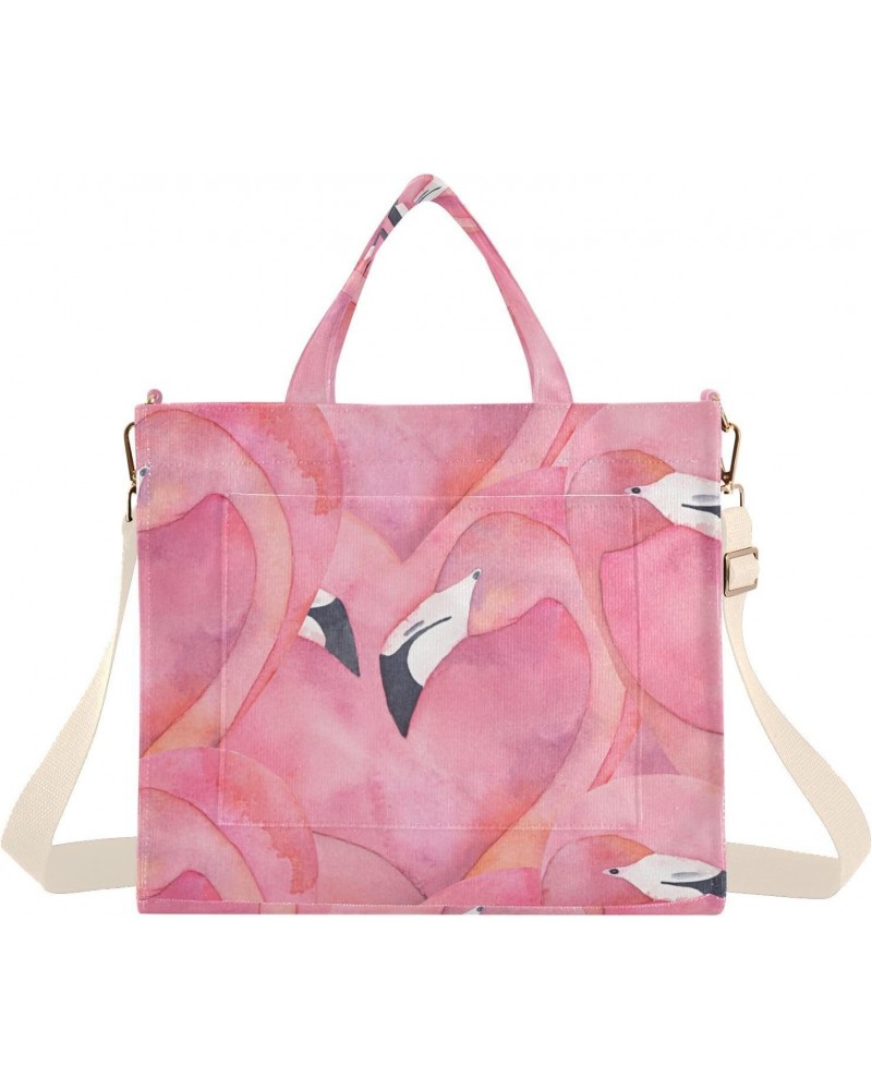 Pink Flamingos Lovers Women's Tote Bag Satchel Handbag with Adjustable Shoulder Strap for Work College Travel $15.67 Totes