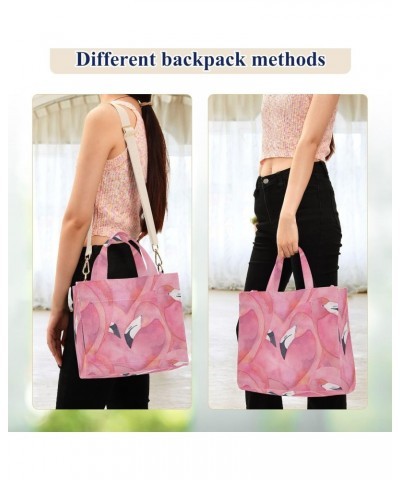 Pink Flamingos Lovers Women's Tote Bag Satchel Handbag with Adjustable Shoulder Strap for Work College Travel $15.67 Totes