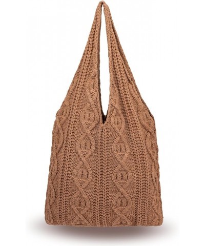 Trendy Crochet Mesh Tote Bag for Beach, White Cute Aesthetic Knit Totebag for Women, Woven Hippy Shoulder Purse Brown $11.19 ...