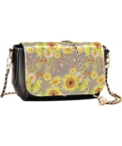 Narcissus Sunflowers Women's Crossbody Handbags, PU Leather Flap Crossbody Bags, Women's Shoulder Handbag Purse Style08 $19.6...