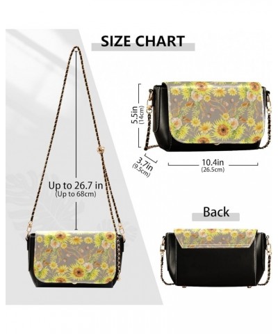 Narcissus Sunflowers Women's Crossbody Handbags, PU Leather Flap Crossbody Bags, Women's Shoulder Handbag Purse Style08 $19.6...