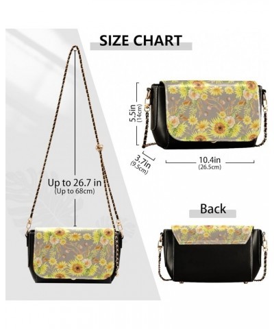 Narcissus Sunflowers Women's Crossbody Handbags, PU Leather Flap Crossbody Bags, Women's Shoulder Handbag Purse Style08 $19.6...