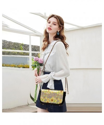 Narcissus Sunflowers Women's Crossbody Handbags, PU Leather Flap Crossbody Bags, Women's Shoulder Handbag Purse Style08 $19.6...