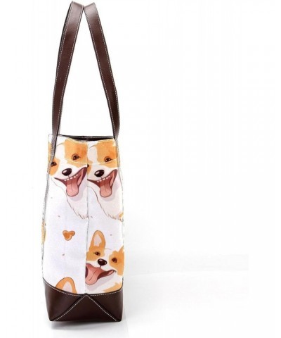 The Tote Bag For Women,Tote Bag With Zipper,Canvas Tote Bag,Bone Cute Welsh Dog Handbags $27.20 Totes