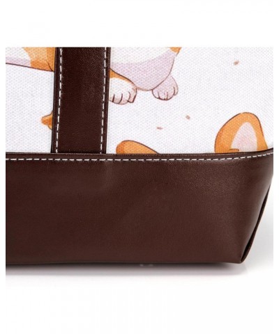 The Tote Bag For Women,Tote Bag With Zipper,Canvas Tote Bag,Bone Cute Welsh Dog Handbags $27.20 Totes