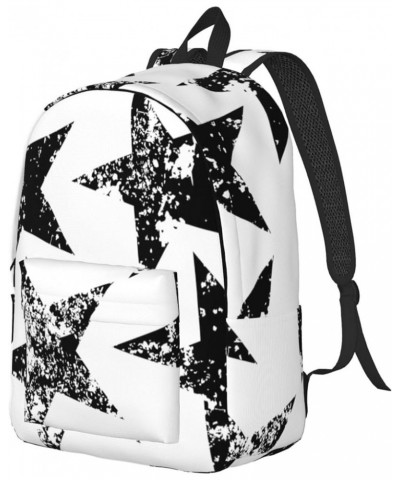 Star Print Lightweight Travel Canvas Backpack Casual Daypack For Men Women Work, Sports, Beach Black Small $25.47 Backpacks